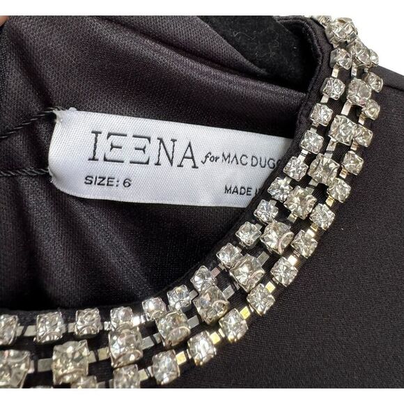 Ieena for Mac Duggal Black Raglan Long Sleeve High Neck Gown - Size 6 - NWT - Picture 6 of 6